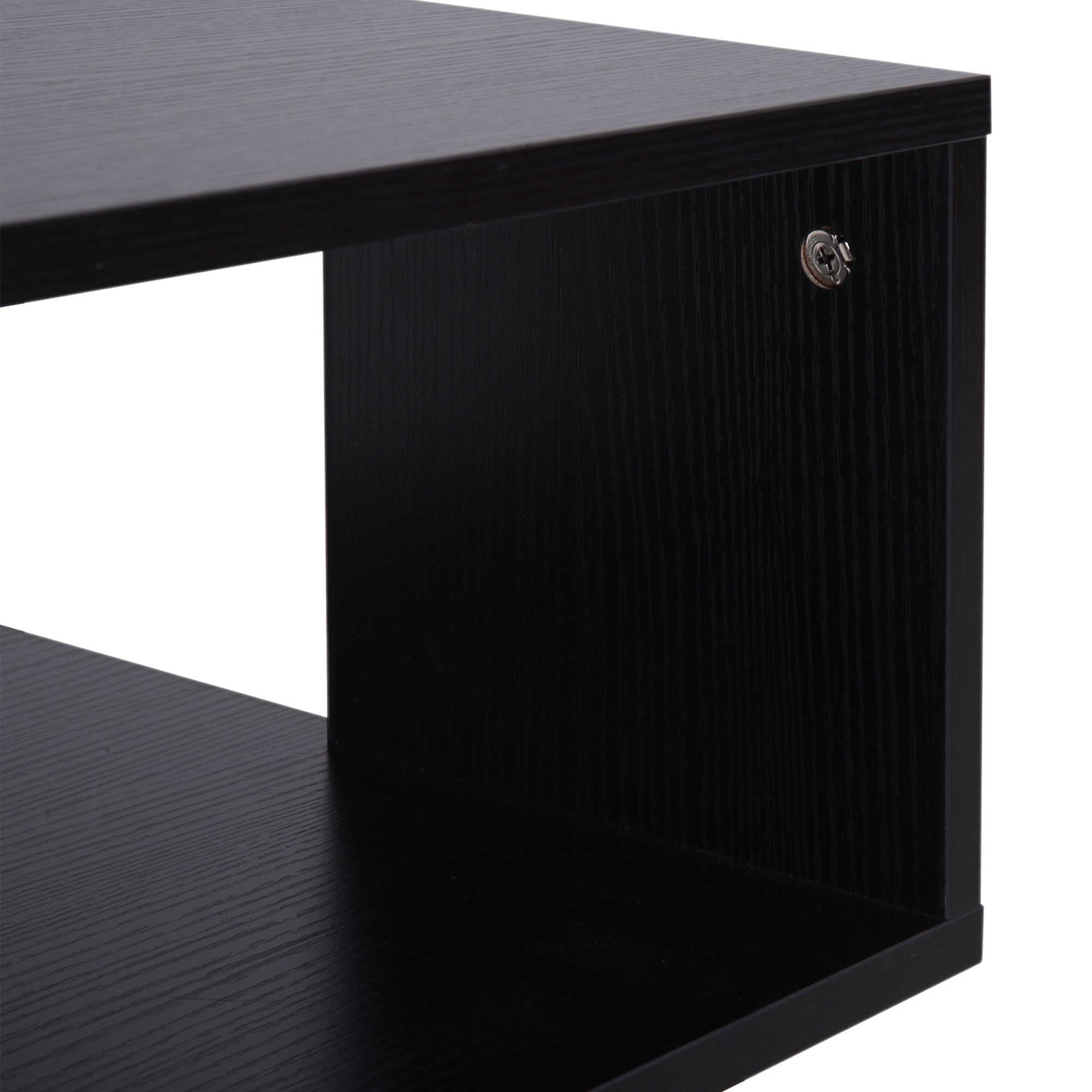 HOMCOM Side Table Square Coffee Table Modern End Table with 2 Tier Storage Shelves for Living Room, Bedroom, Black 