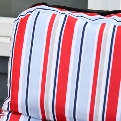Outsunny Set of 2 Garden Sun Lounger Outdoor Reclining Seat Cushioned Seat Foldable Adjustable Recliner Red and White 