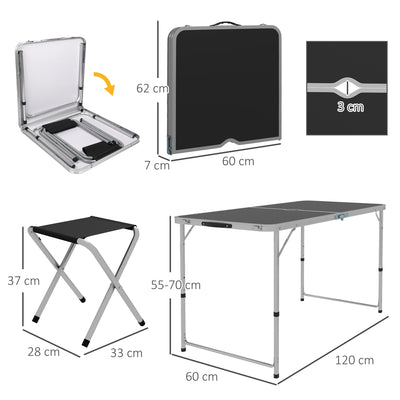 Outsunny Four-Person Foldable Aluminium Picnic Set 