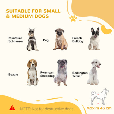 PawHut Freestanding Dog Gate, Foldable Pet Fence, Indoor Wood Barrier, Stair Gate with Support Feet, for Doorway, Hallway, Small and Medium Dogs, 69H x 104-183 cm, Natural Wood Effect 