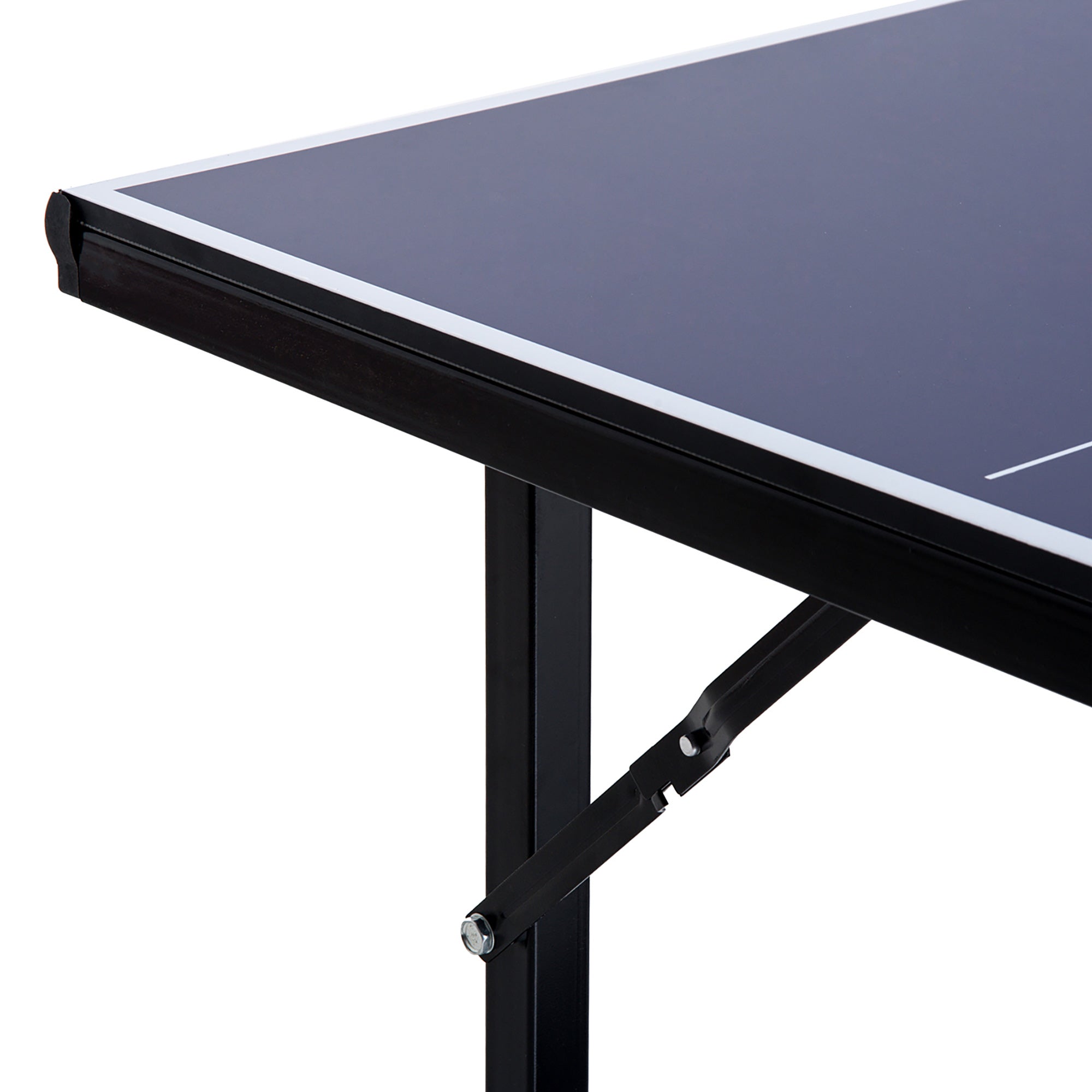 HOMCOM 6ft 182cm Mini Table Tennis Table Folding Ping Pong Table with Net Multi-Use Table for Indoor Outdoor Game, Blue 