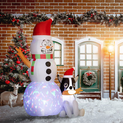 Outsunny 6.2ft Inflatable Santa with Dog Decoration 