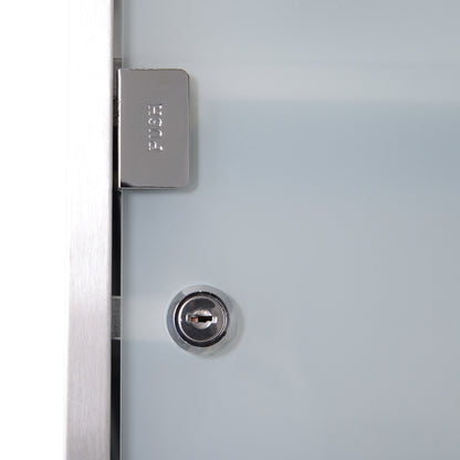 HOMCOM Stainless Steel wall mounted Medicine Cabinet with 2 Shelves + Security Glass Door Lockable 48 cm(H) 
