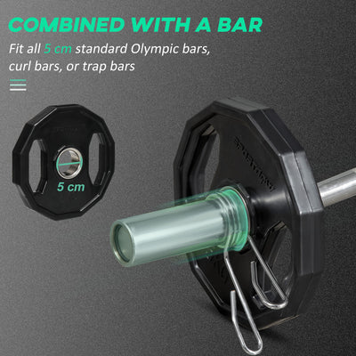 SPORTNOW Olympic Weight Plates Set, Metal and Rubber Bumper Plates Weights Discs with 2"/5cm Holes, for Home Gym Weight Lifting Strength Training, 2 x 5kg, Black 