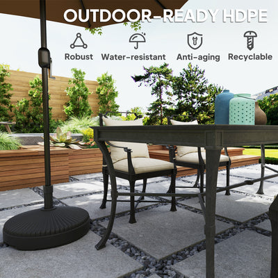 Outsunny Garden Parasol Base Holder, 28kg Sand Filled, 23kg Water Filled, Sun Umbrella Base, Φ55 x 30H cm Black 