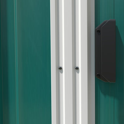 Outsunny 7 x 5ft Galvanised Metal Shed, with Sliding Door - Green 
