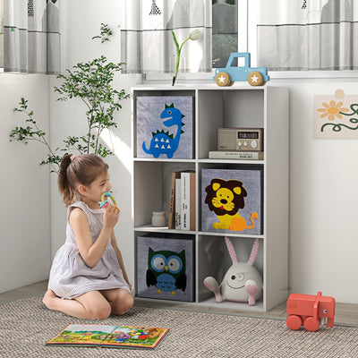 ZONEKIZ Kids Toy Box with Three Non-Woven Fabric Drawers, 61.8 x 29.9 x 91.5cm - White 