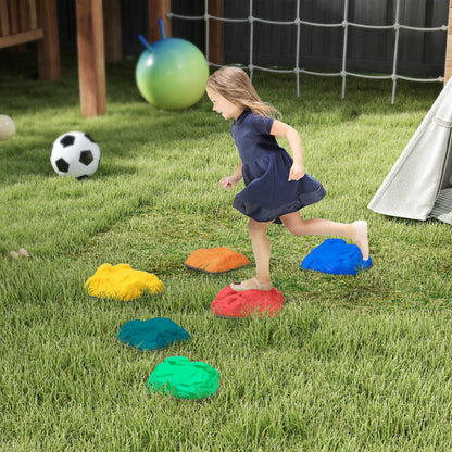 AIYAPLAY Balance Stepping Stones for Kids with Non-slip Bottom, Indoor Outdoor Obstacle Course for Ages 3-8 Years, Multicoloured 