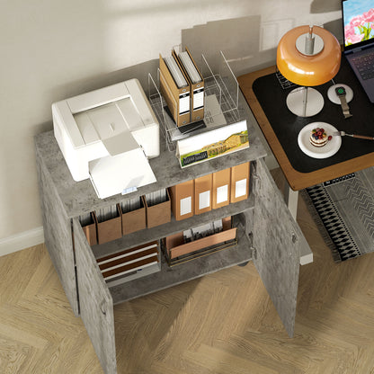 Vinsetto Two-Tier Locking Office Storage Cabinet - Grey 