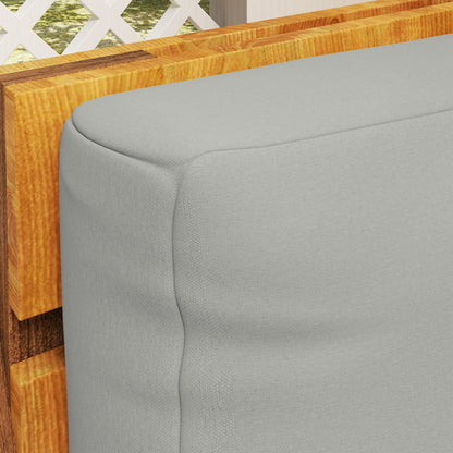 Outsunny 2 Seater Pallet Furniture Cushions Pallet Cushions, UPF20+ 220gsm Fabric, 20 cm Thick Outdoor Seat Pads, Light Grey 