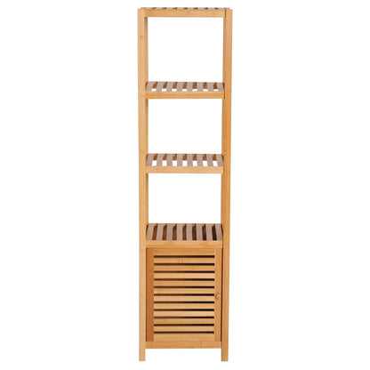 HOMCOM 140cm Tall Bathroom Cabinet, Freestanding Storage Unit w/ 3 Shelves, Utility Organiser Cupboard for Home Kitchen 