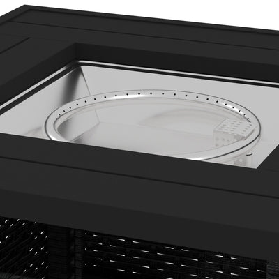 Outsunny 72.5 x 72.5cm 50,000 BTU Fire Pit Table, with Cover - Black 