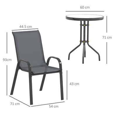 Outsunny Three-Piece Outdoor Garden Set - Grey 