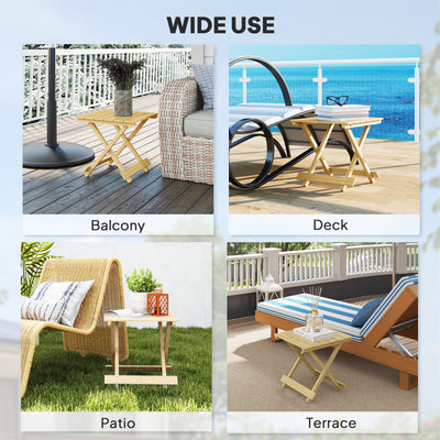 Outsunny Wooden Foldable Outdoor Coffee Table 