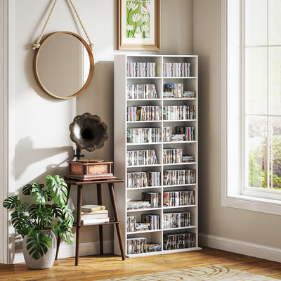 HOMCOM 640 CD Storage Tower - White 