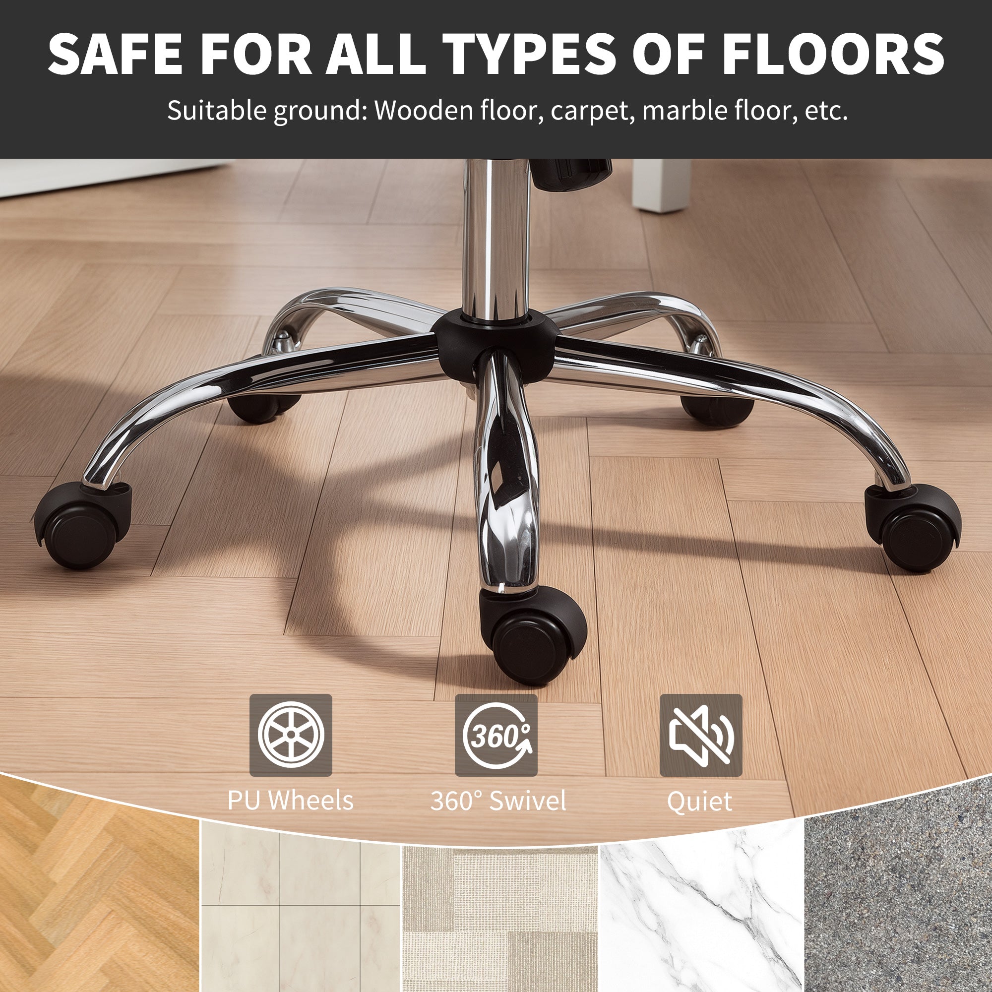 HOMCOM Velvet-Feel Office Chair - Grey