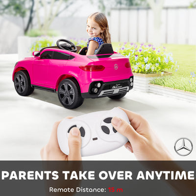 AIYAPLAY Mercedes-Benz GLC Licensed Kids Ride on Car with Remote Control, Soft Start, MP3, LED Headlights, Pink 