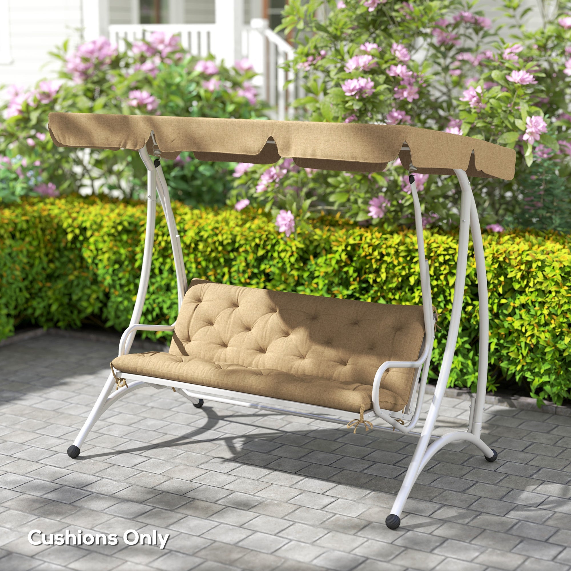 Outsunny Three-Seater Bench Cushion - Khaki 