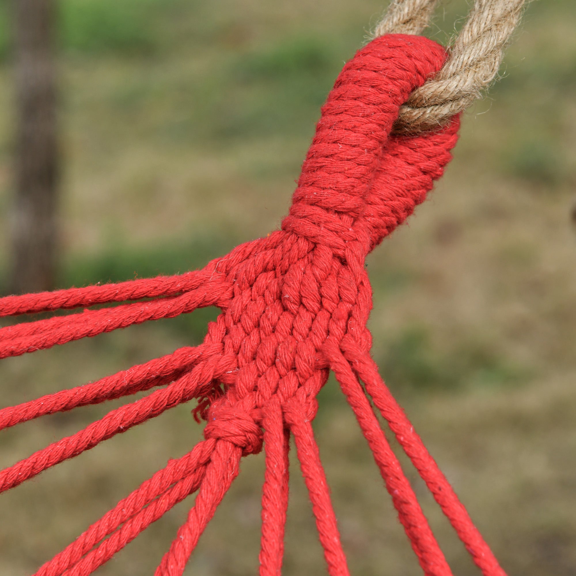 Outsunny Cotton Hammock Soft Portable Swing Sleeping w/ Headrest & Side Pocket Deluxe Swing Chair for Beach, Yard, Bedroom, Patio, Porch, Indoor, Outdoor，270 x 80 cm 