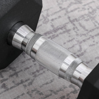 HOMCOM 12.5KG Single Rubber Hex Dumbbell Portable Hand Weights Dumbbell Home Gym 