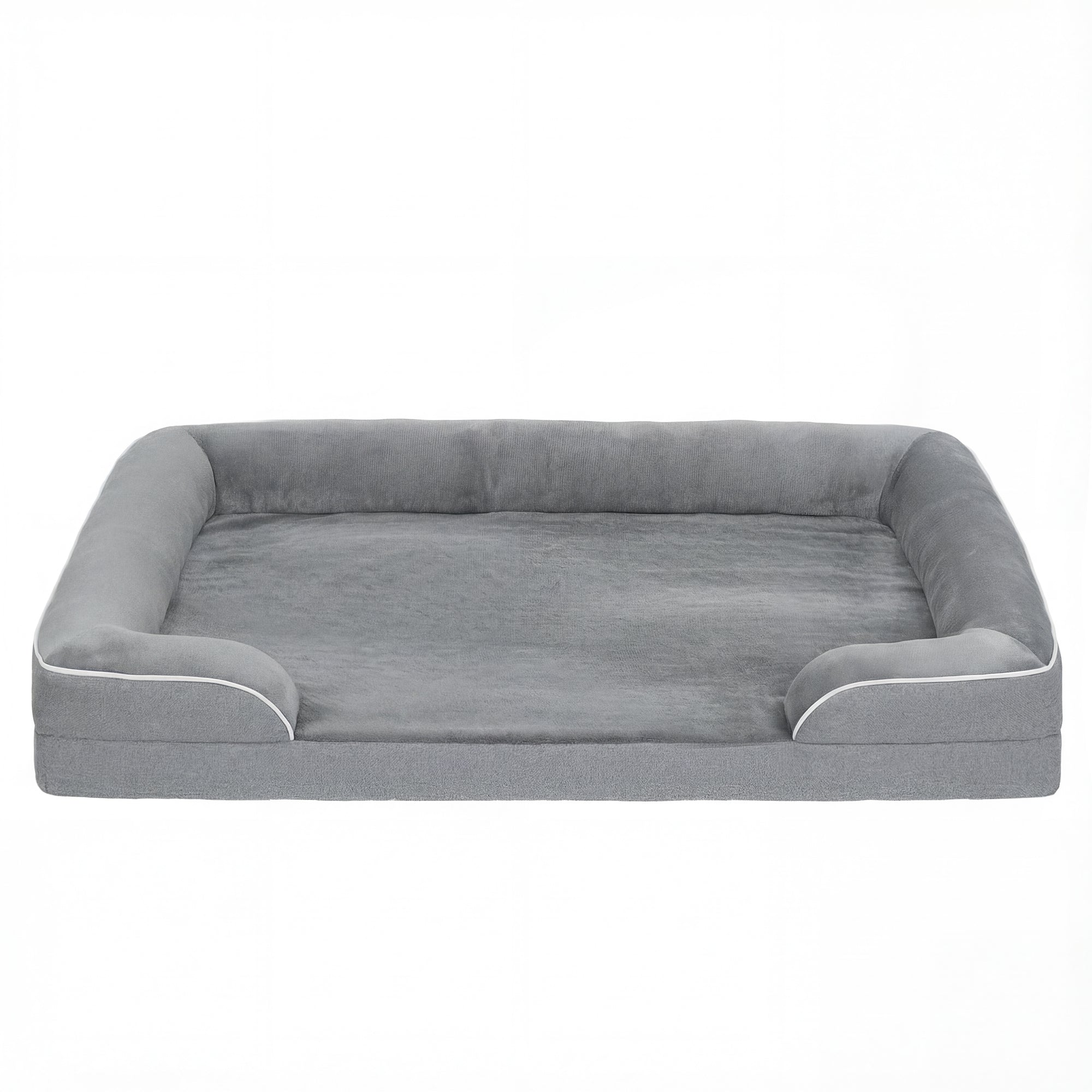 PawHut Dog Sofa Bed, Washable Pet Bed with Removable Cover and Non-Slip Bottom for Small, Medium and Large Dogs, Grey 