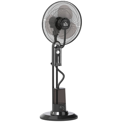 HOMCOM Pedestal Fan with Water Mist Spray, Spray Misting Fan with 70° Oscillation, Tilt Head, 4 Speeds, 3 Modes, Adjustable Mist, 3.2L Water Tank, for Home, 120 cm