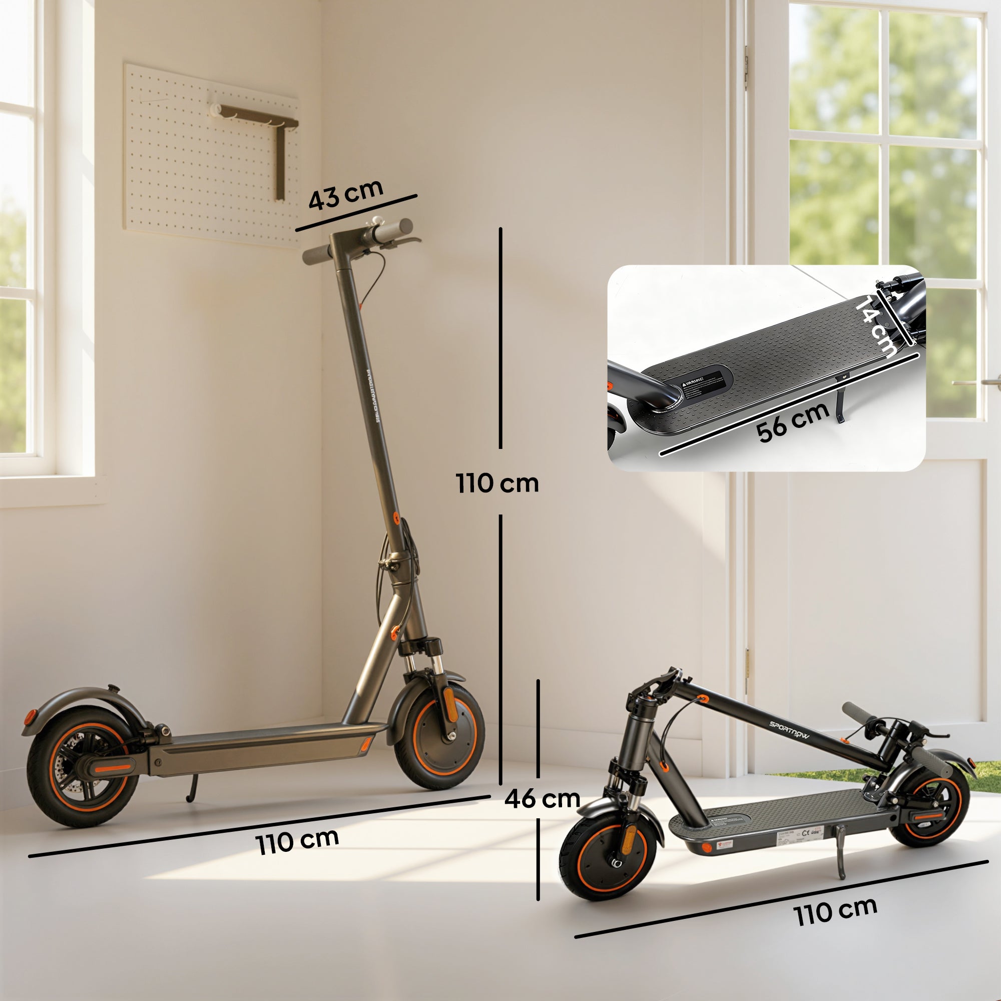 SPORTNOW Foldable Electric Scooter with 350W Motor, Up to 25km/h 