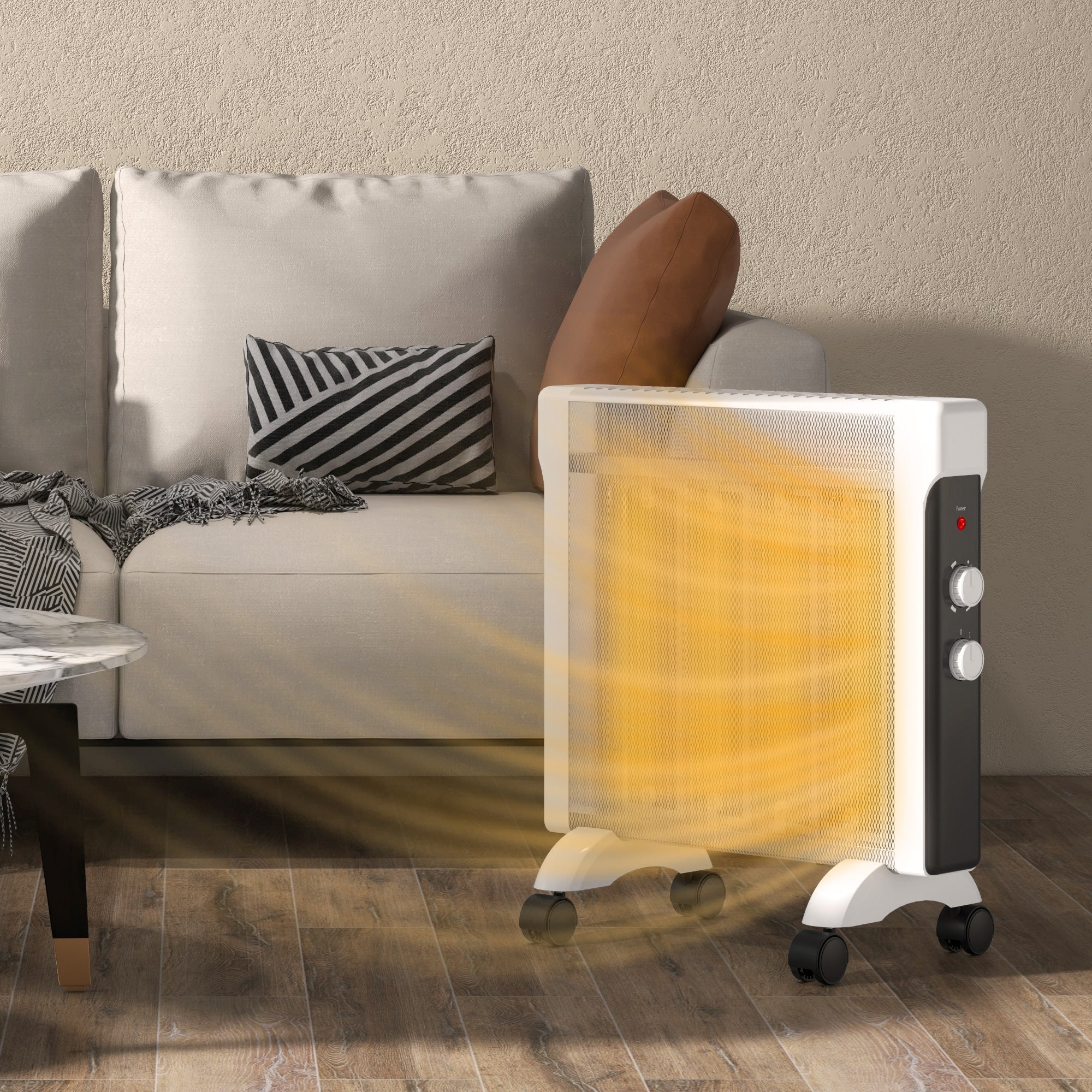 HOMCOM 2kW Electric Heater, 10-45\'e2\'84\'83 Temperature - White