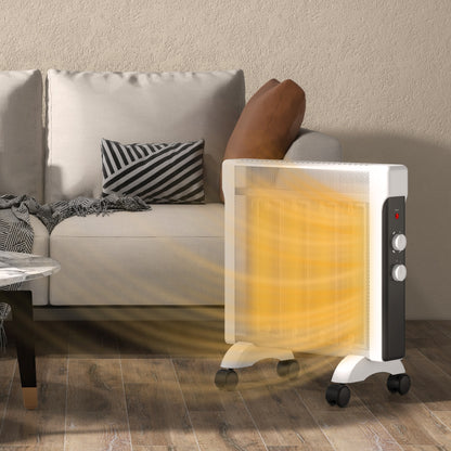 HOMCOM 2kW Electric Heater, 10-45\'e2\'84\'83 Temperature - White