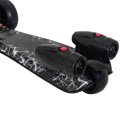 HOMCOM Kids 3 Wheel Plastic Scooter Adjustable Height w/ Engine-Look Water Spray Black 