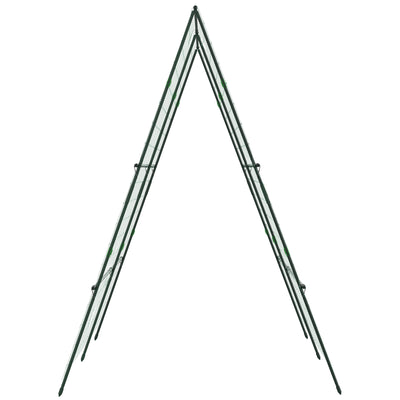 Outsunny Garden Cucumber Trellis for Climbing Plants, A-Frame Trellis Plant Support with Climbing Net, DIY Adjustable Cucumber Support Frame for Raised Bed, Vegetables, Flowers, Fruit, Green 