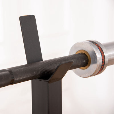 HOMCOM Heavy Duty Weight Bar Barbell Squat Stand Barbell Rack Spotter, for Home, Gym - Black 