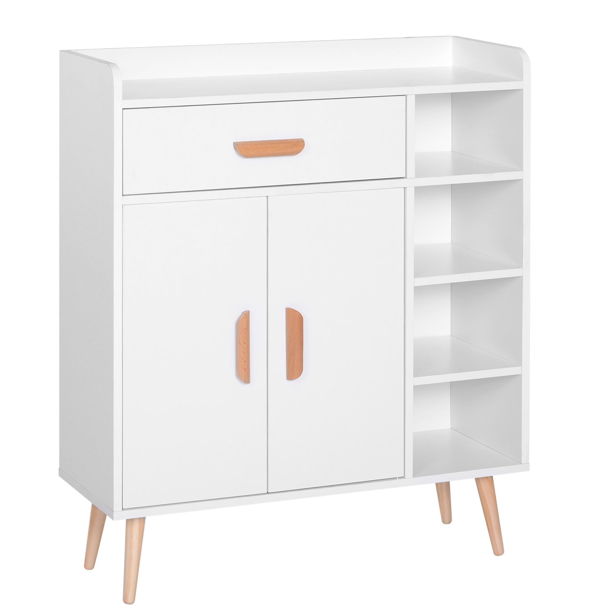 HOMCOM Sideboard, Side Cabinet, Floor Cupboard with Storage Drawer for Hallway, Kitchen, Bedroom, Living Room, White 