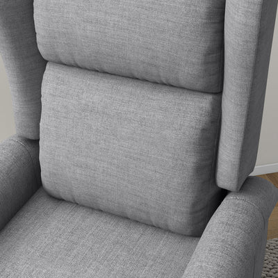 HOMCOM Power Lift Recliner Armchair, Electric Lift Chair for Elderly, Fabric Riser and Reclining Chair with Remote Control, Side Pockets, Extended Footrest, for Living Room, Grey 
