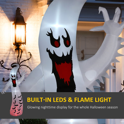 Outsunny 11.8ft Scary Inflatable Ghost Halloween Decoration, with Accessories 