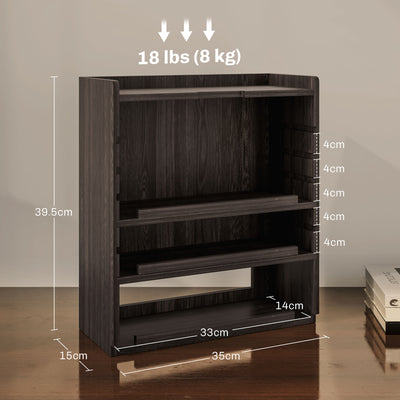 HOMCOM Four-Tier Desktop Organiser - Dark Brown 