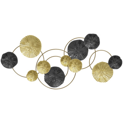 HOMCOM Metal Wall Art, Modern Hanging Wall Decor with Multi-Disc Design for Living Room 