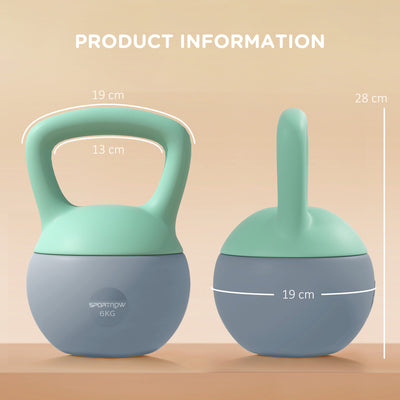 SPORTNOW 6KG Kettlebell, Soft Kettle Bell with Non-Slip Handle for Home Gym Weight Lifting and Strength Training 