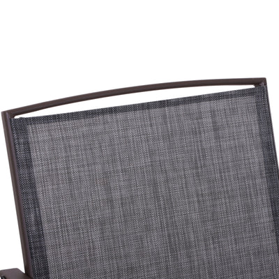 Outsunny Gliding Jack and Jill Seat, with Glass-Top Table - Brown/Grey 