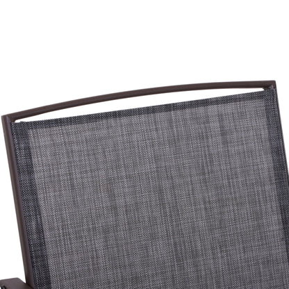 Outsunny Gliding Jack and Jill Seat, with Glass-Top Table - Brown/Grey 