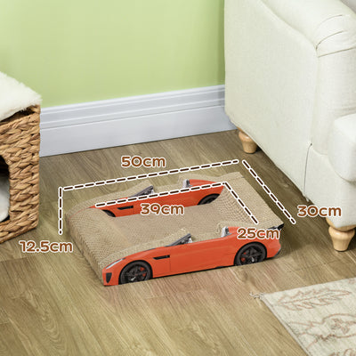 PawHut 2 in 1 Cat Scratching Board with Catnip, Car-shaped 