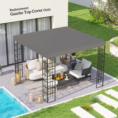 Outsunny 3 x 3(m) Gazebo Frame Replacement - Grey 