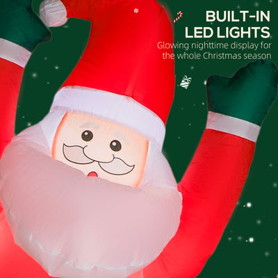 Outsunny 7FT Hanging Christmas Inflatable Santa with Dog, Christmas Blow Up Decoration with Built-in LED Lights for Garden, Indoor Outdoor Home Decor 