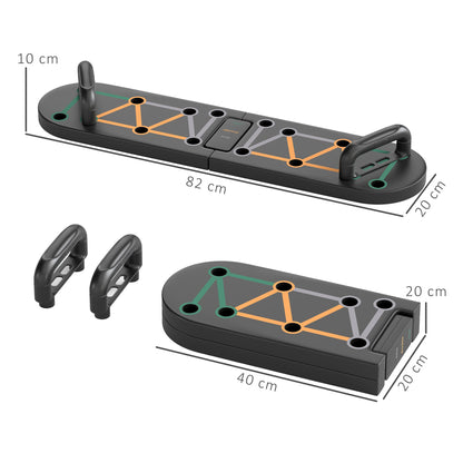 SPORTNOW Foldable Push Up Board, 11-in-1 Press Up Board, Portable Pushup Stand with Non-slip Pads, Multi-function Home Gym Equipment for Arm, Shoulder, Chest Muscle Training Fitness, Black 