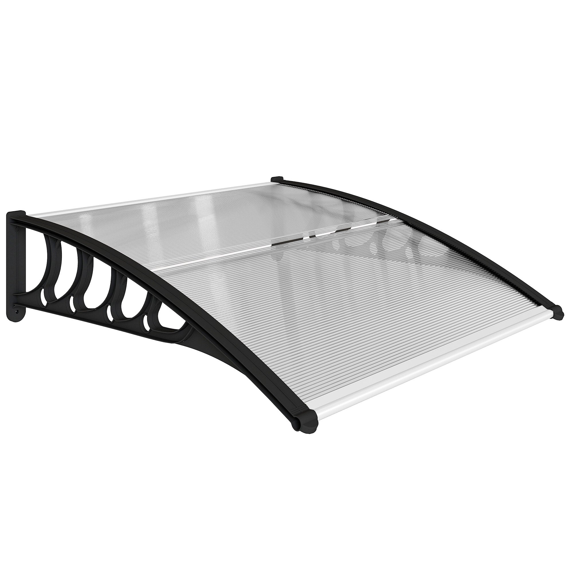 Outsunny Front Door Canopy, Outdoor Awning, Rain Shelter for Window, Porch and Front/Back Door, 103 x 96.5 cm, Clear 