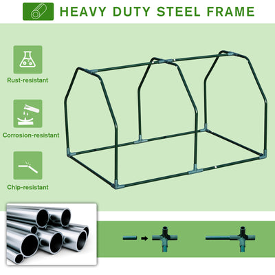 Outsunny Mini  Greenhouse Grow House PVC Cover Steel Frame White 99L x 71W x 60H cm 