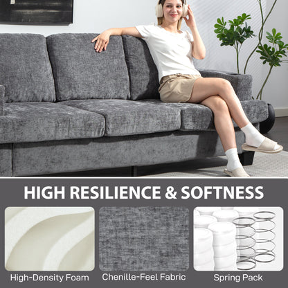 HOMCOM 3 Seater Sofa with USB Ports & Cup Holders - Grey