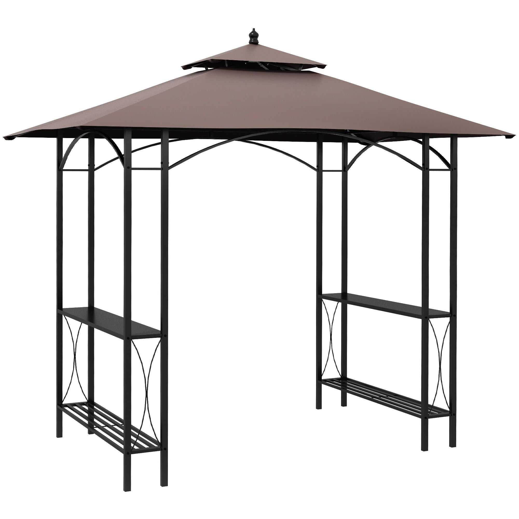 Outsunny 2.5 x 1.5m BBQ Tent Canopy Patio Outdoor Awning Gazebo Party Sun Shelter - Coffee 