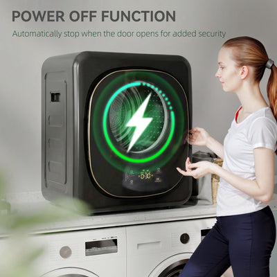 HOMCOM 4kg Vented Tumble Dryer with 5 Drying Mode, 800W Compact Freestanding Front Tumble Dryer Black 