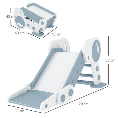 AIYAPLAY Foldable Kids Slide, Freestanding Baby Slide, for Ages 1.5-3 Years, Grey & Beige 